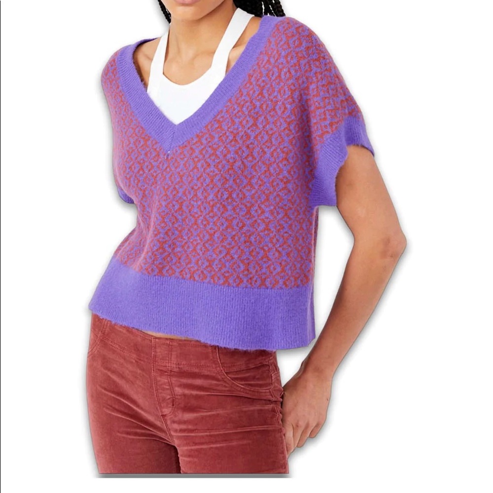Free People “Through the Movements” sweater vest in Supernova Combo